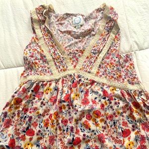 Blue rain women’s floral flowy lace tank blouse